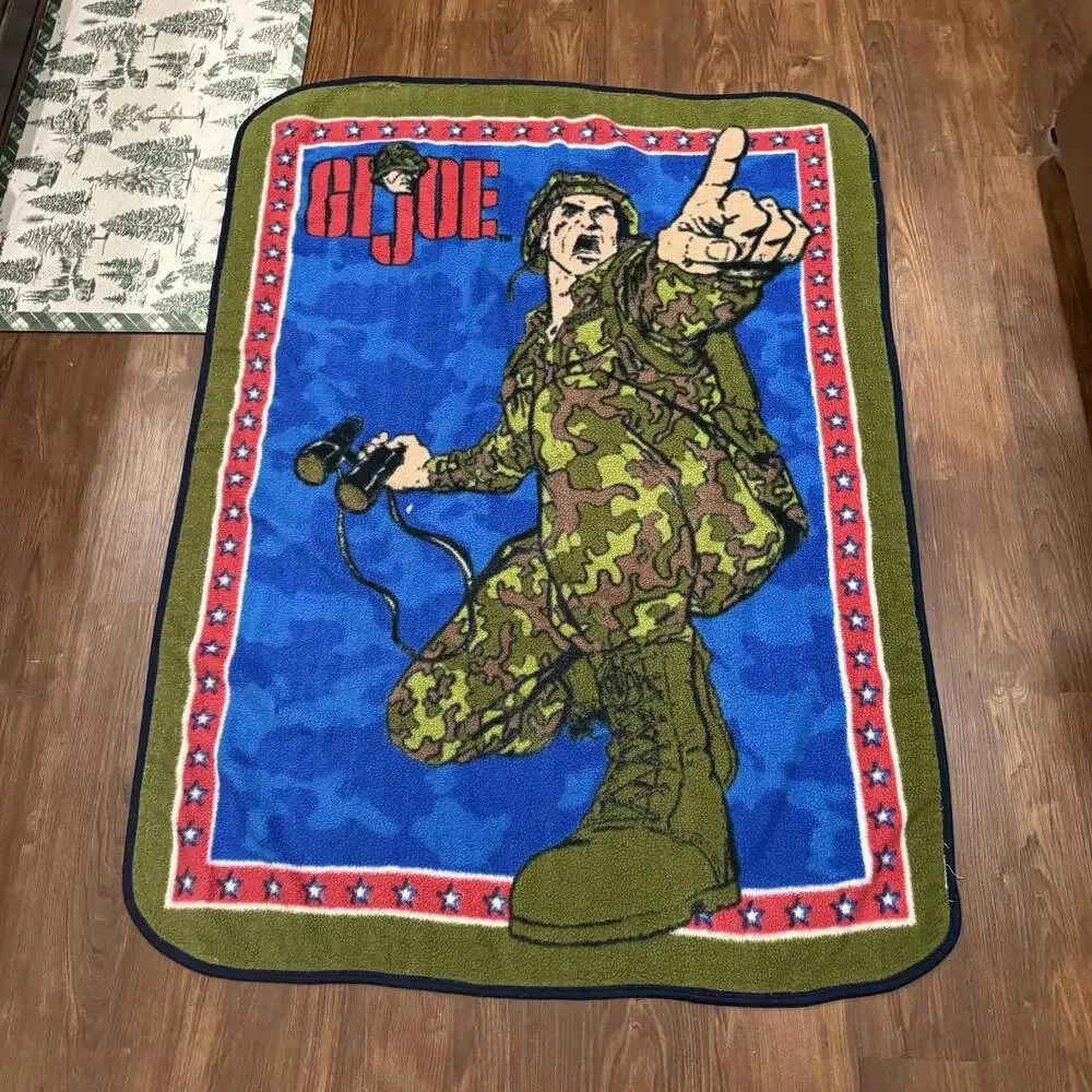 Vintage 90s/00s RARE G.I. JOE Army Military Novelty Promo Blanket Size 58x42‎